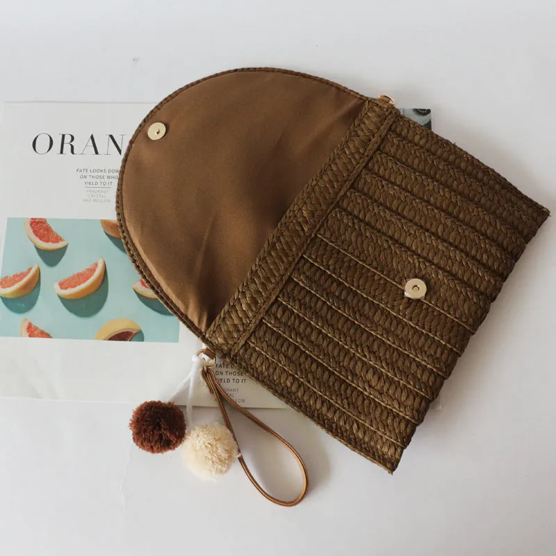 Hand Straw Bag Messenger Beach Bag