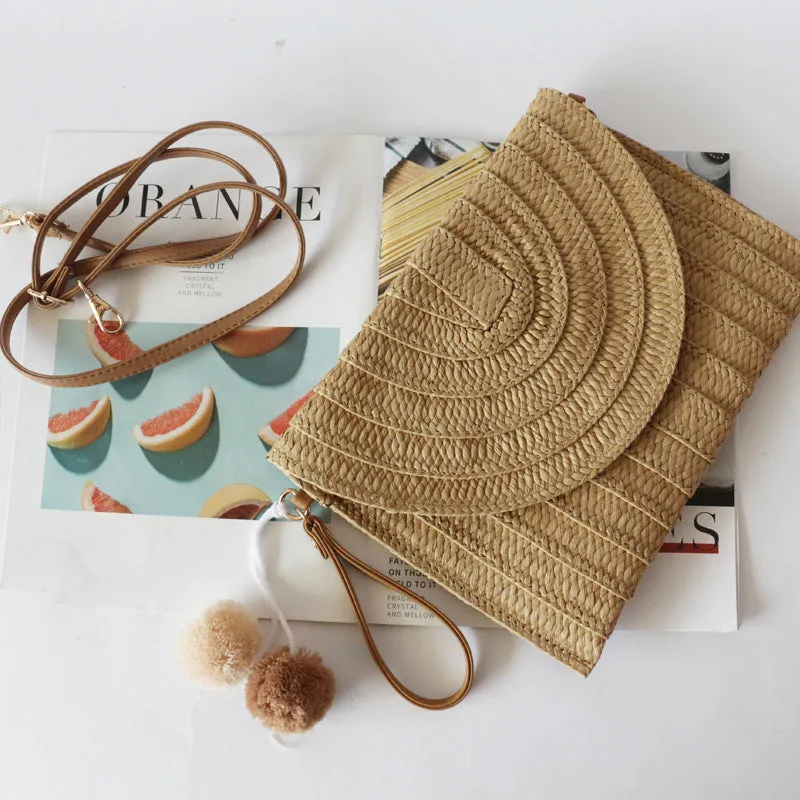 Hand Straw Bag Messenger Beach Bag