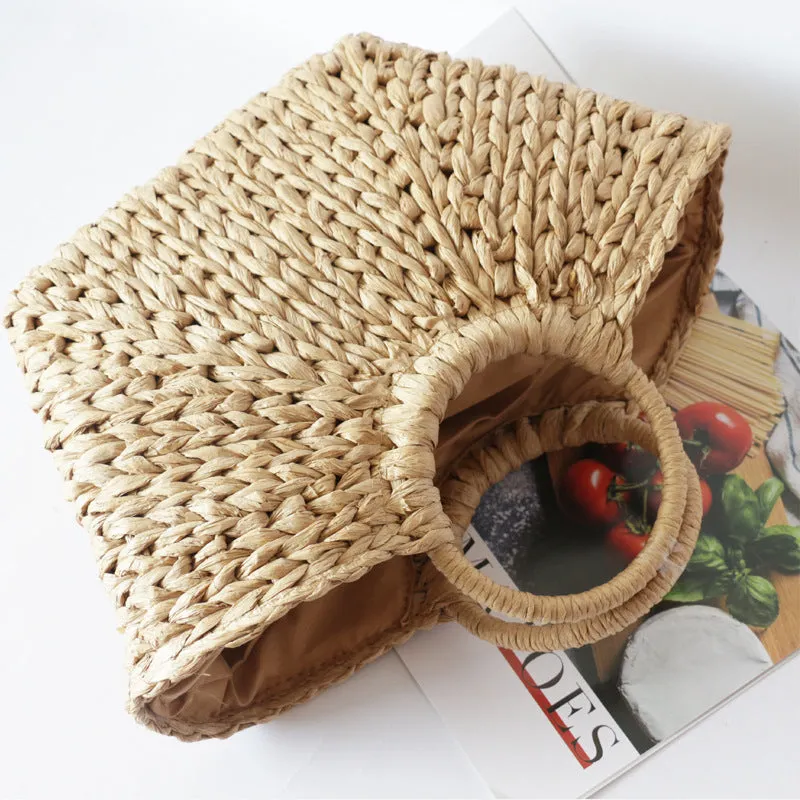 Handbag Bohemian Bag Angled Straw Bag