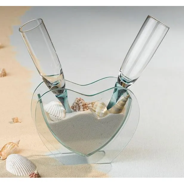 Heart Vase with Toasting Glasses-Script