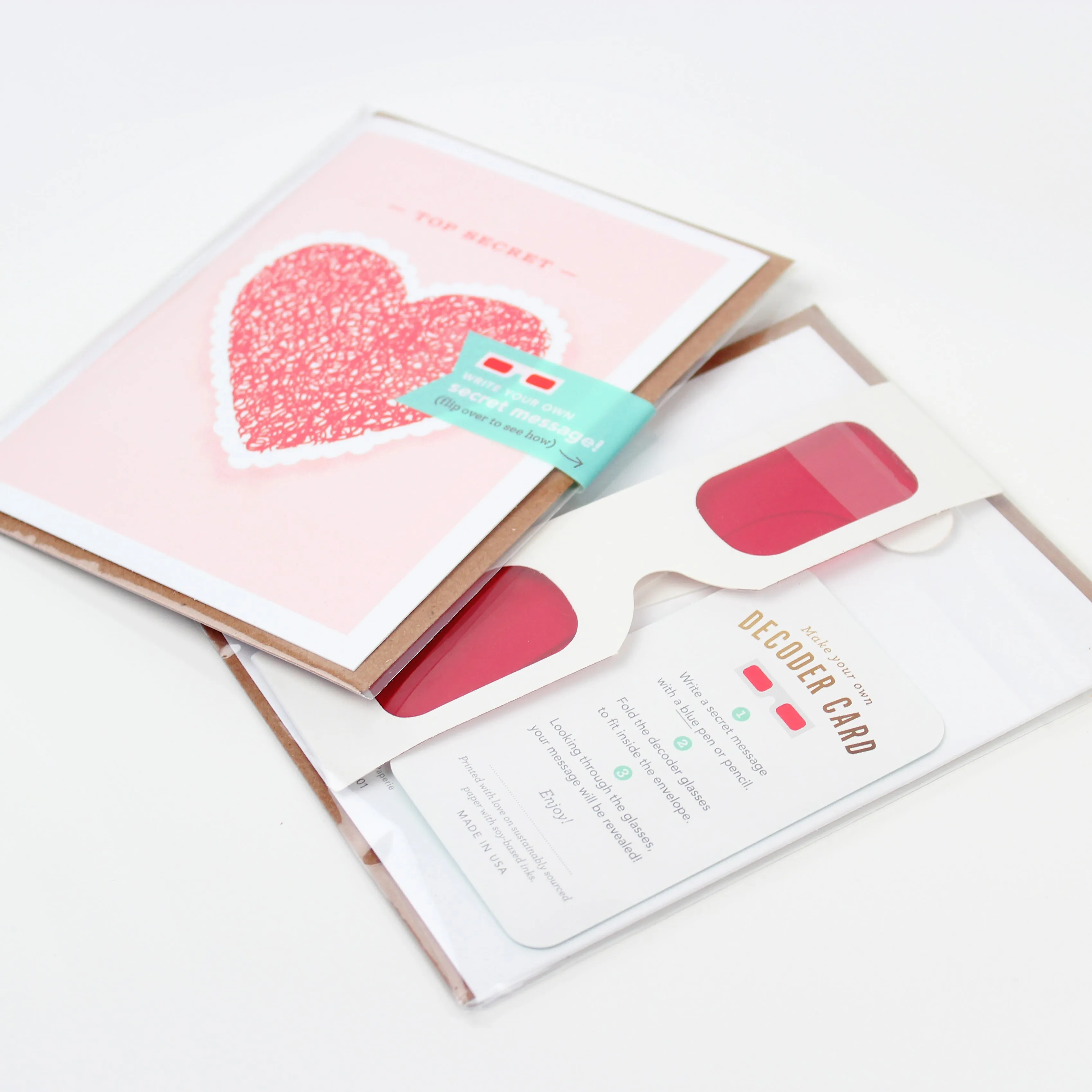 Inklings Paperie Heart Decoder Card - Single Card