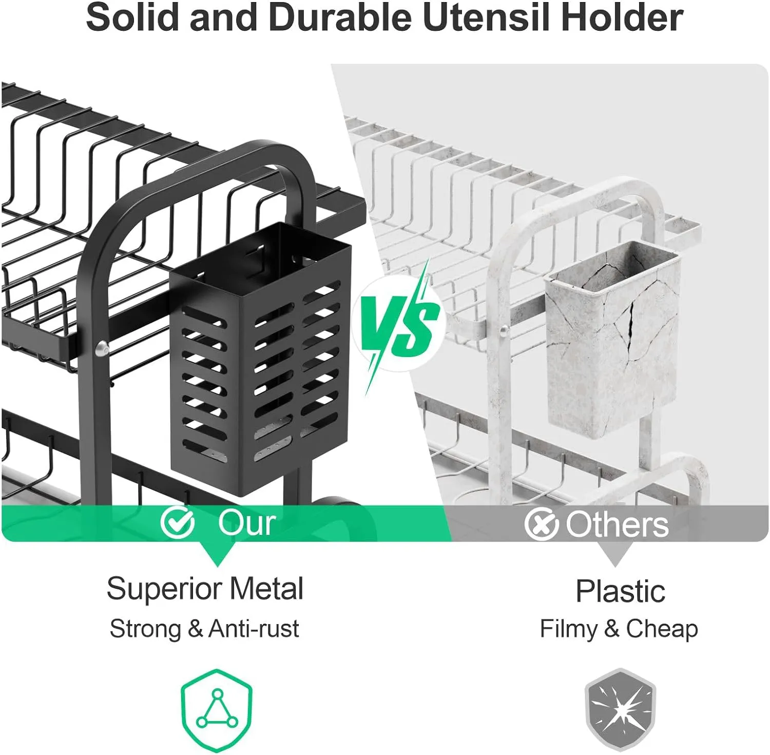 iSPECLE Large Capacity Rustproof Dish Drying Rack