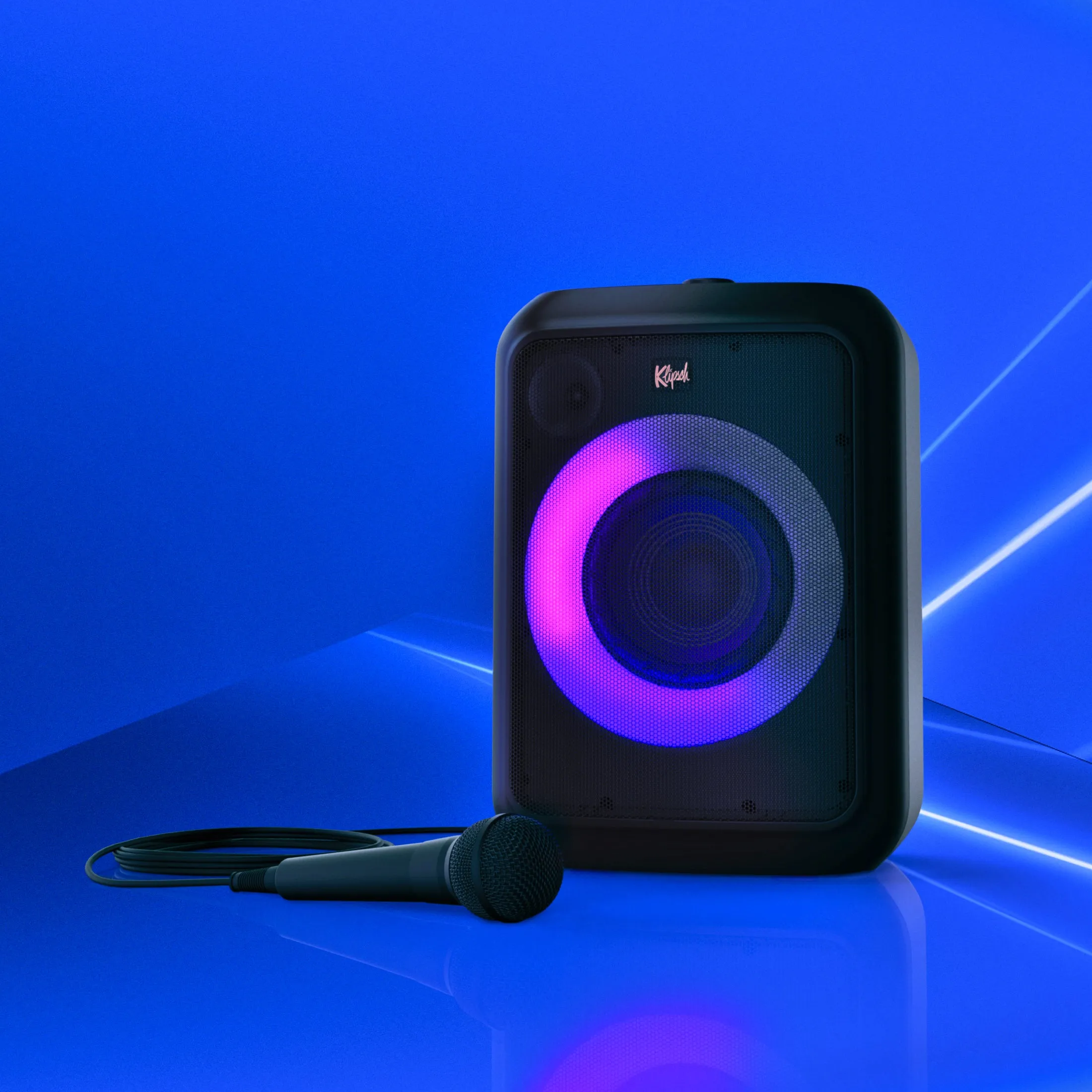 Klipsch GIG XL Portable Rechargeable Bluetooth Party Speaker with Microphone LED Display
