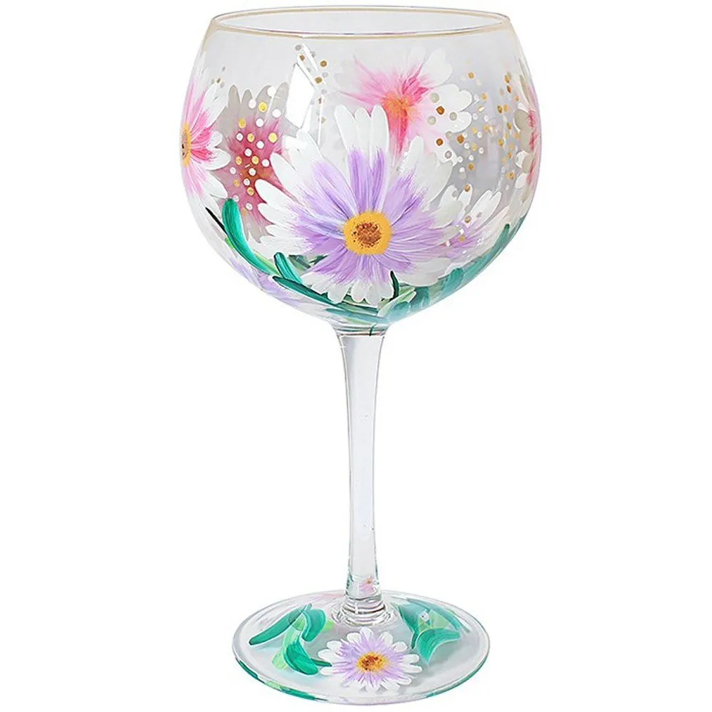 Lynsey Johnstone Hand Painted Cosmos Flower Gin Glass