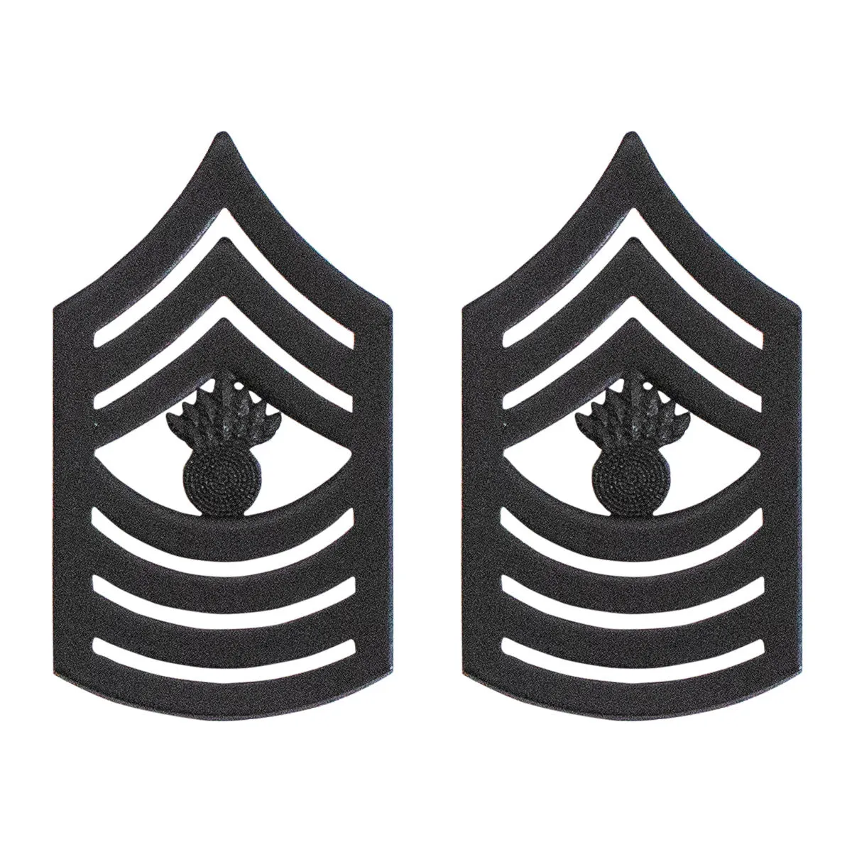 Marine Corps Chevron: Master Gunnery Sergeant - black metal, solid brass