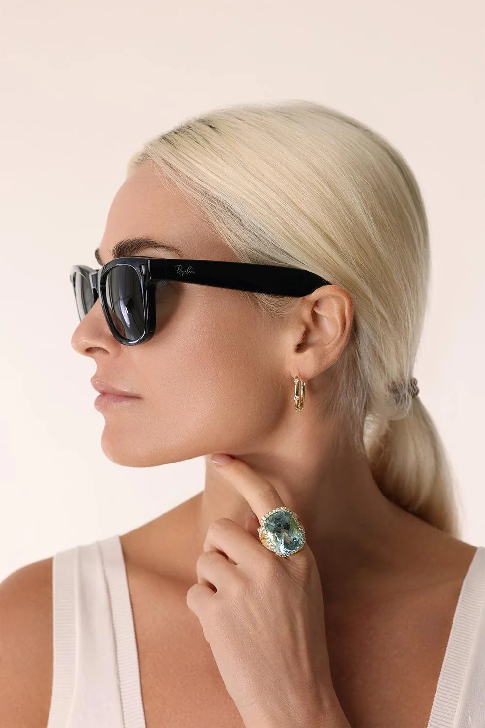 Mata Wayfarer Sunglasses - Shiny Black Green