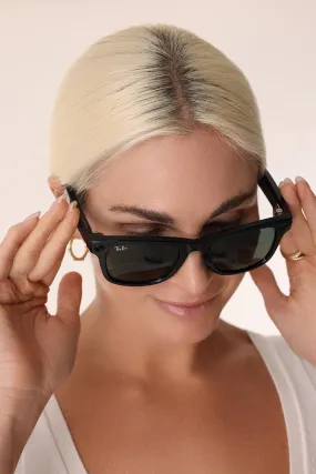 Mata Wayfarer Sunglasses - Shiny Black Green