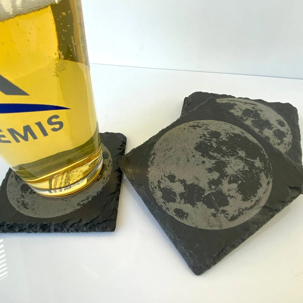 Moon Landing Slate Coaster Set