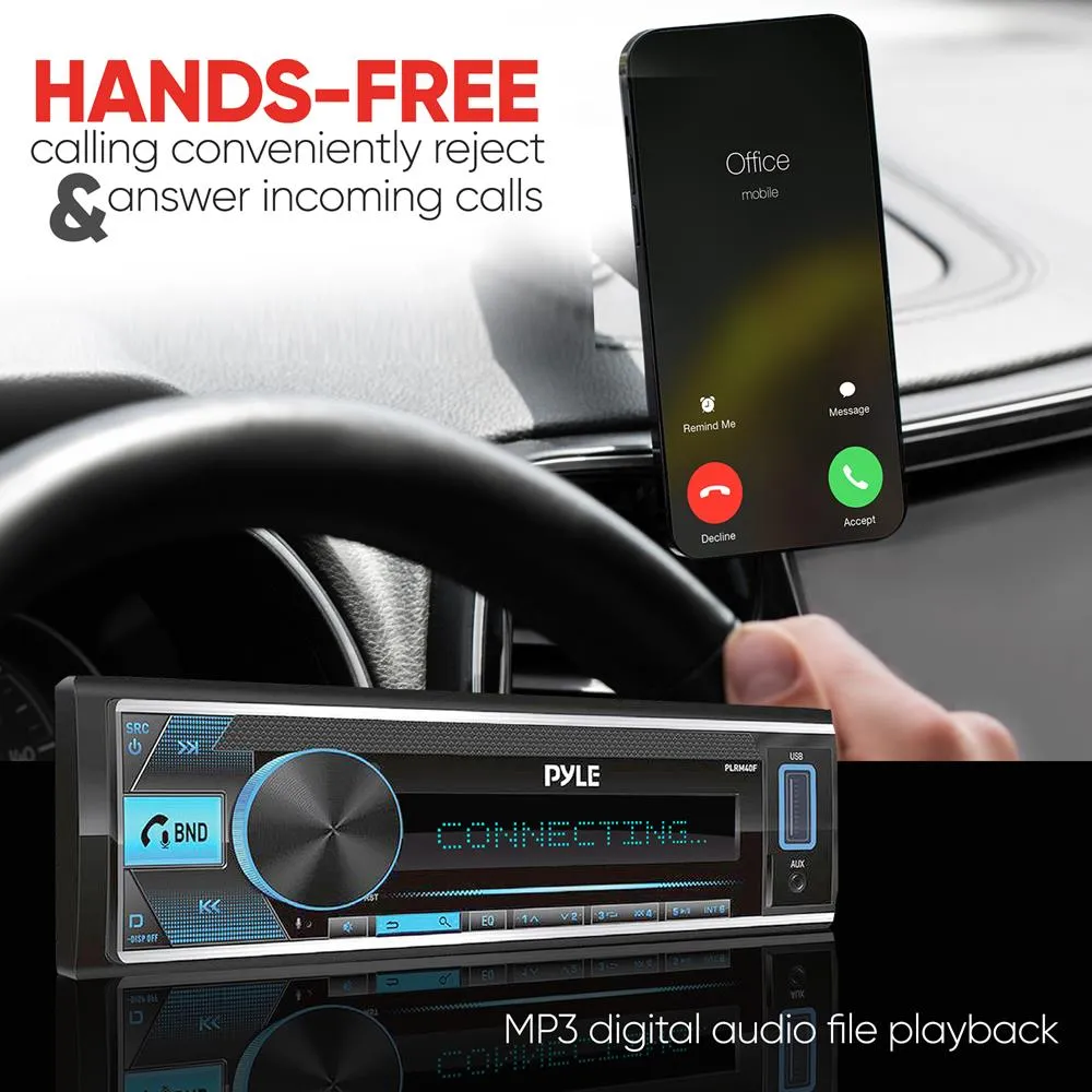 Mp3 Stereo Receiver Power Amplifier - Am/Fm/Mp3/Usb/Aux Stereo Receiver, Single Din, 30 Preset Memory Stations, Lcd Display With Remote Control (Black)