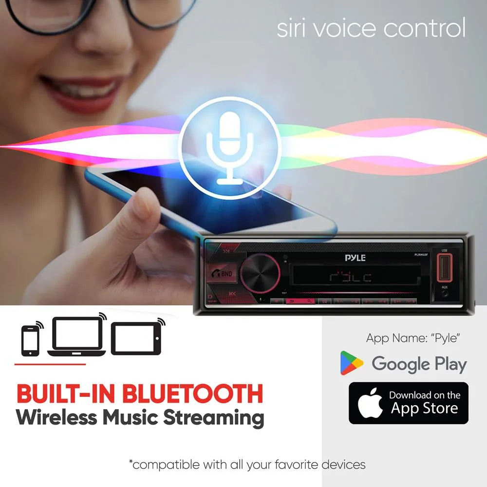 Mp3 Stereo Receiver Power Amplifier - Am/Fm/Mp3/Usb/Aux Stereo Receiver, Single Din, 30 Preset Memory Stations, Lcd Display With Remote Control (Black)