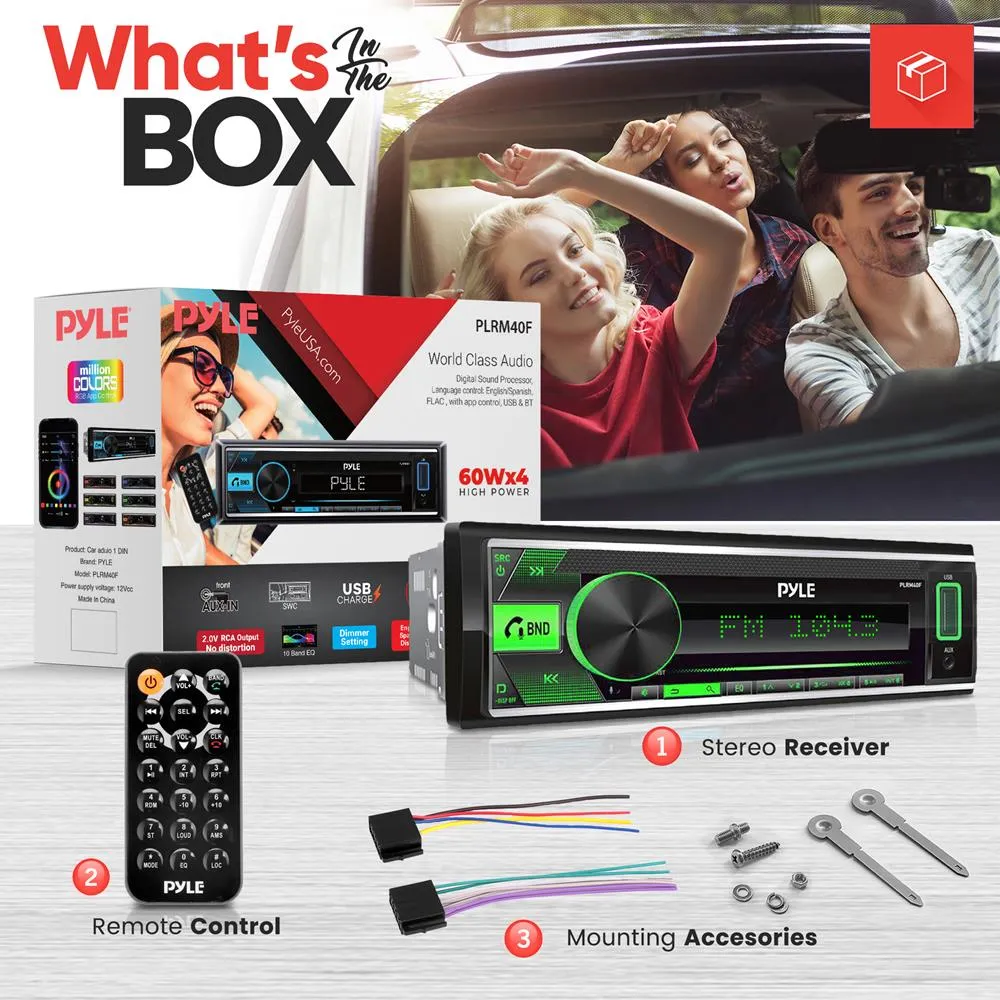 Mp3 Stereo Receiver Power Amplifier - Am/Fm/Mp3/Usb/Aux Stereo Receiver, Single Din, 30 Preset Memory Stations, Lcd Display With Remote Control (Black)