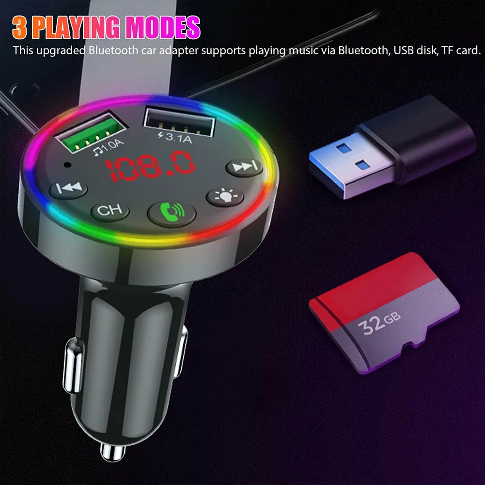 Multi-purpose LED Screen F9 Car  Bluetooth-compatible  5.0  Fm