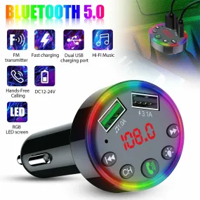 Multi-purpose LED Screen F9 Car  Bluetooth-compatible  5.0  Fm