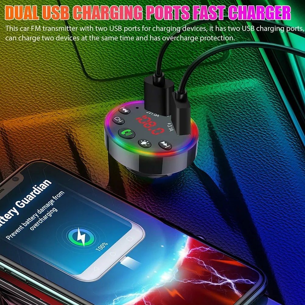 Multi-purpose LED Screen F9 Car  Bluetooth-compatible  5.0  Fm