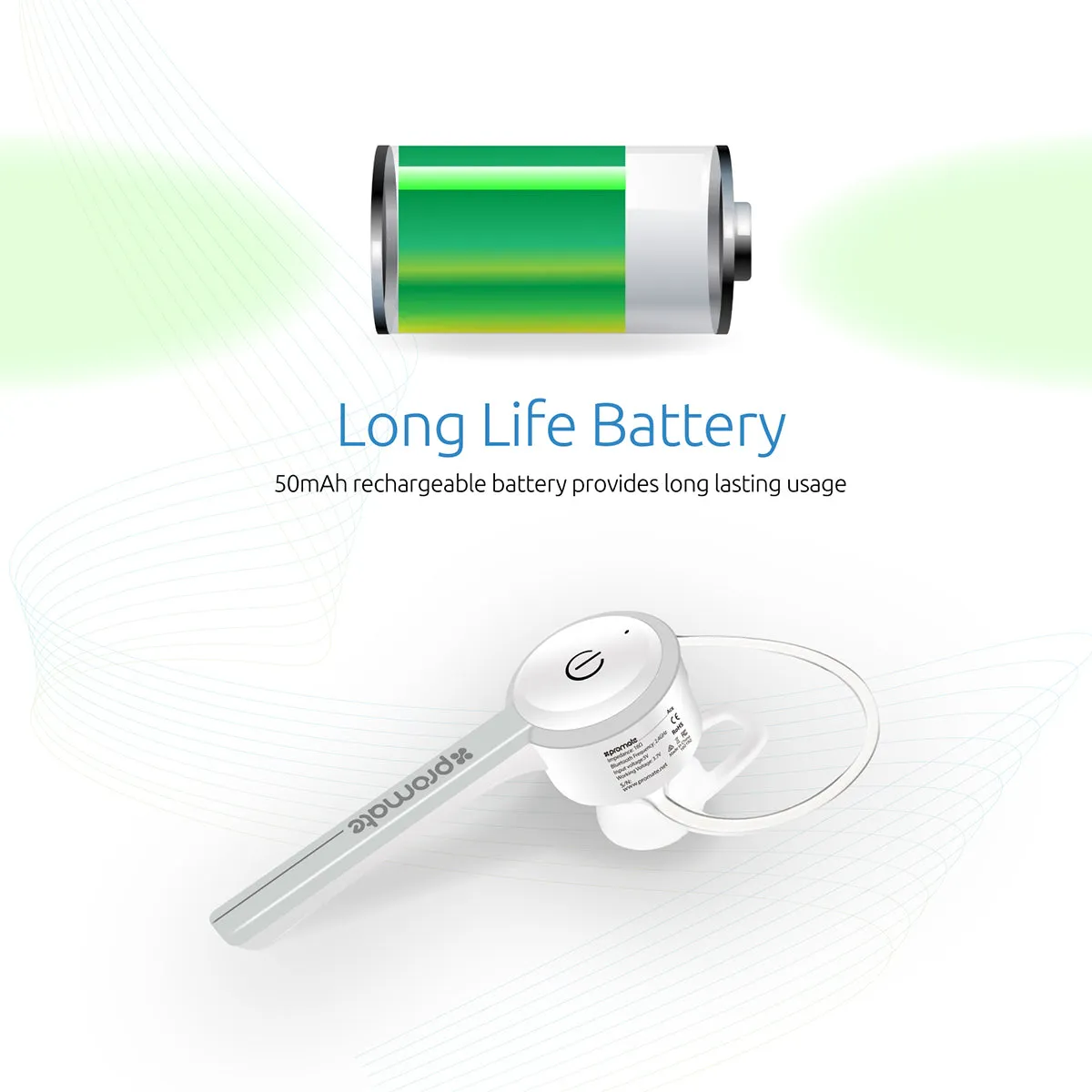 Multipoint Bluetooth 4.1 Earphone with Noise Cancelling Microphone and Music Streaming