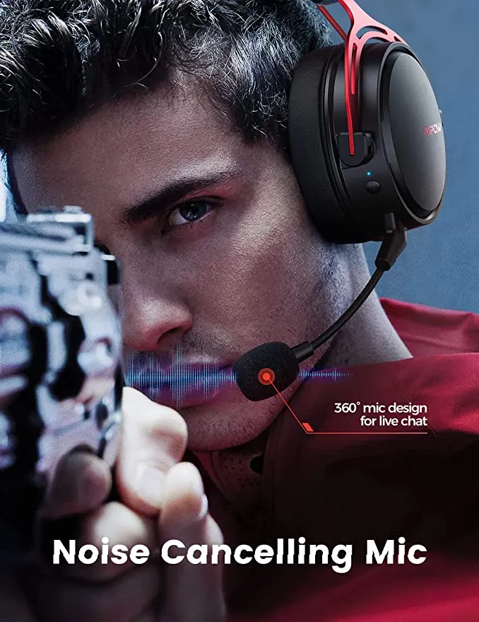 New in box! Mpow Air 2.4G Wireless Gaming Headset for PS5/PS4/PC Computer Headset with Dual Chamber Driver, Up to 17 hours of Use, Noise Cancelling Mic, 3D Bass, Ultra Light Over-Ear Gaming Headphones for Switch