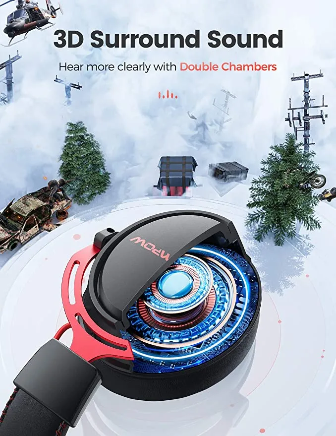 New in box! Mpow Air 2.4G Wireless Gaming Headset for PS5/PS4/PC Computer Headset with Dual Chamber Driver, Up to 17 hours of Use, Noise Cancelling Mic, 3D Bass, Ultra Light Over-Ear Gaming Headphones for Switch