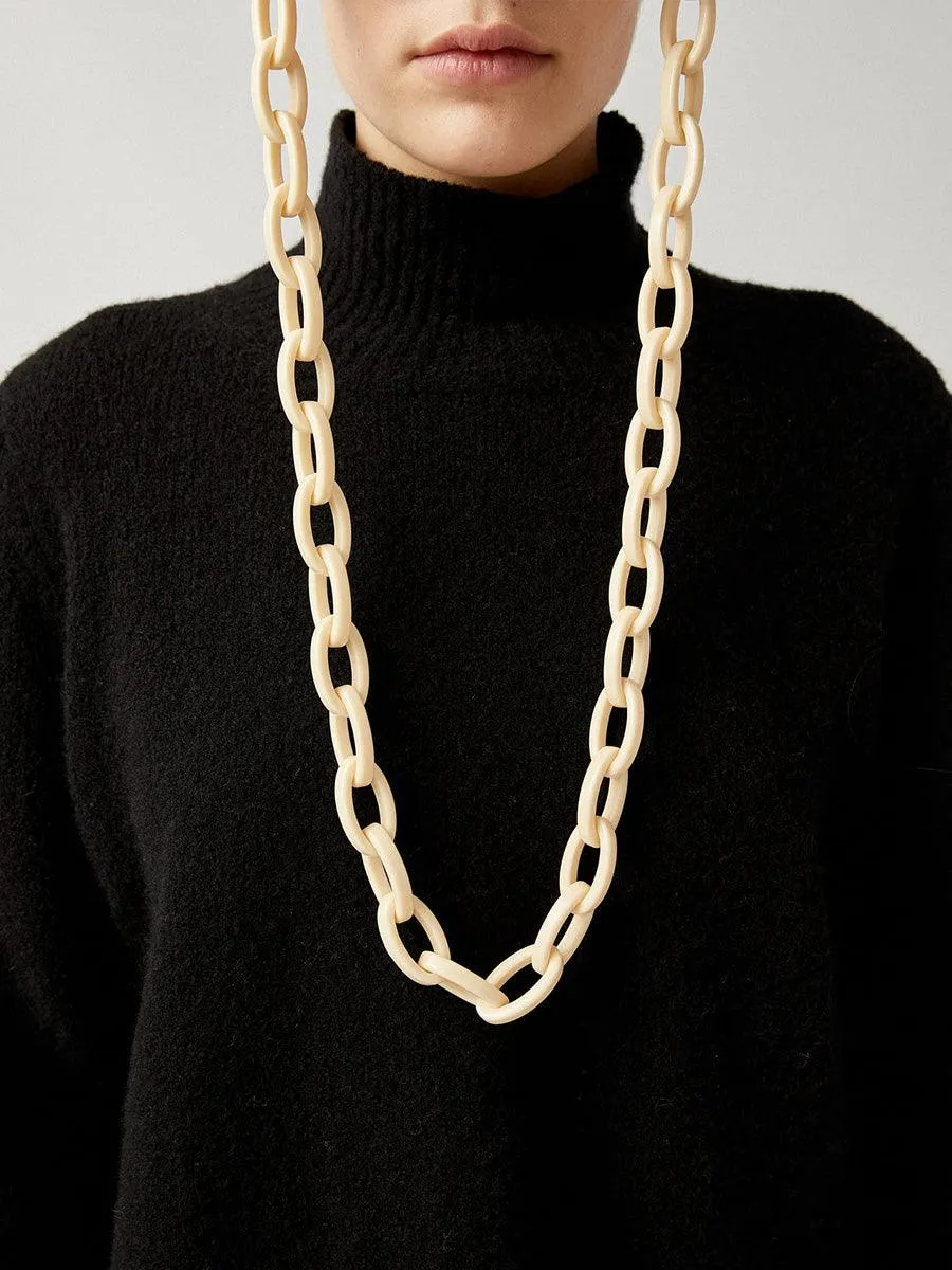 Off-White Oval Resin 2 glasses chain