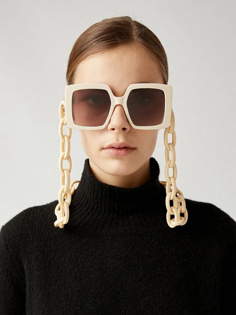 Off-White Oval Resin 2 glasses chain