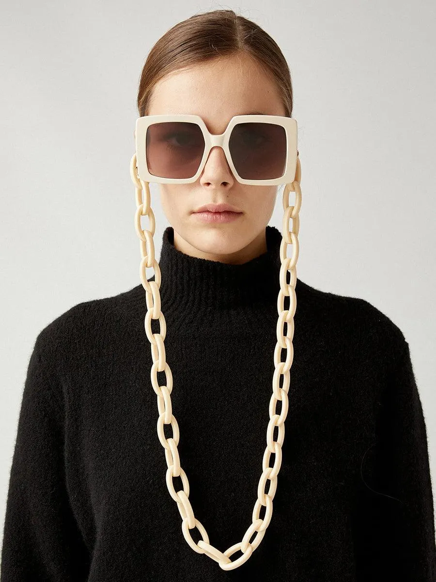 Off-White Oval Resin 2 glasses chain