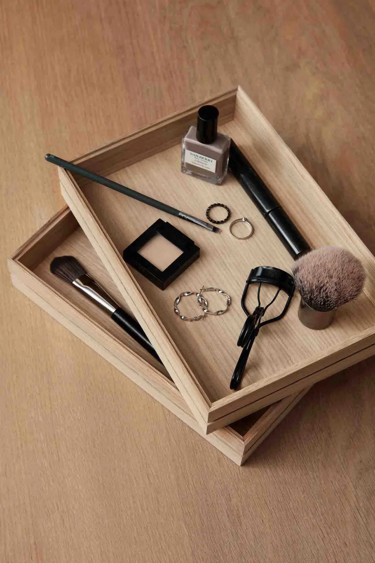 Organise Wooden Tray | Oak & Rubber | Small | by Moebe
