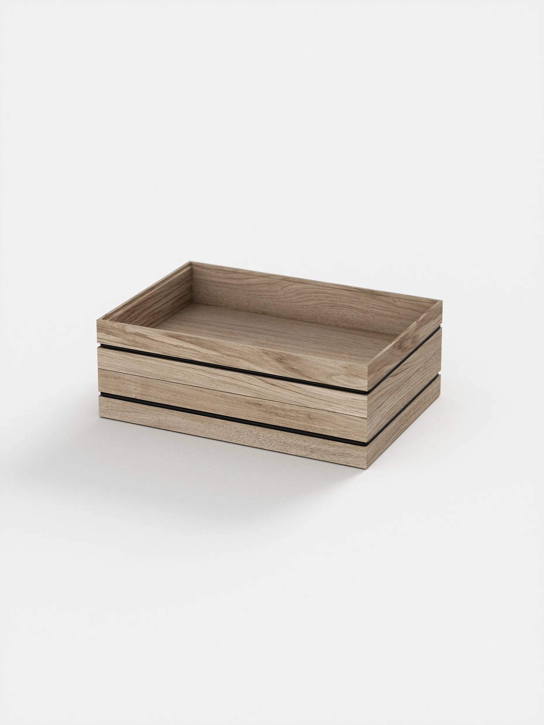 Organise Wooden Tray | Oak & Rubber | Small | by Moebe