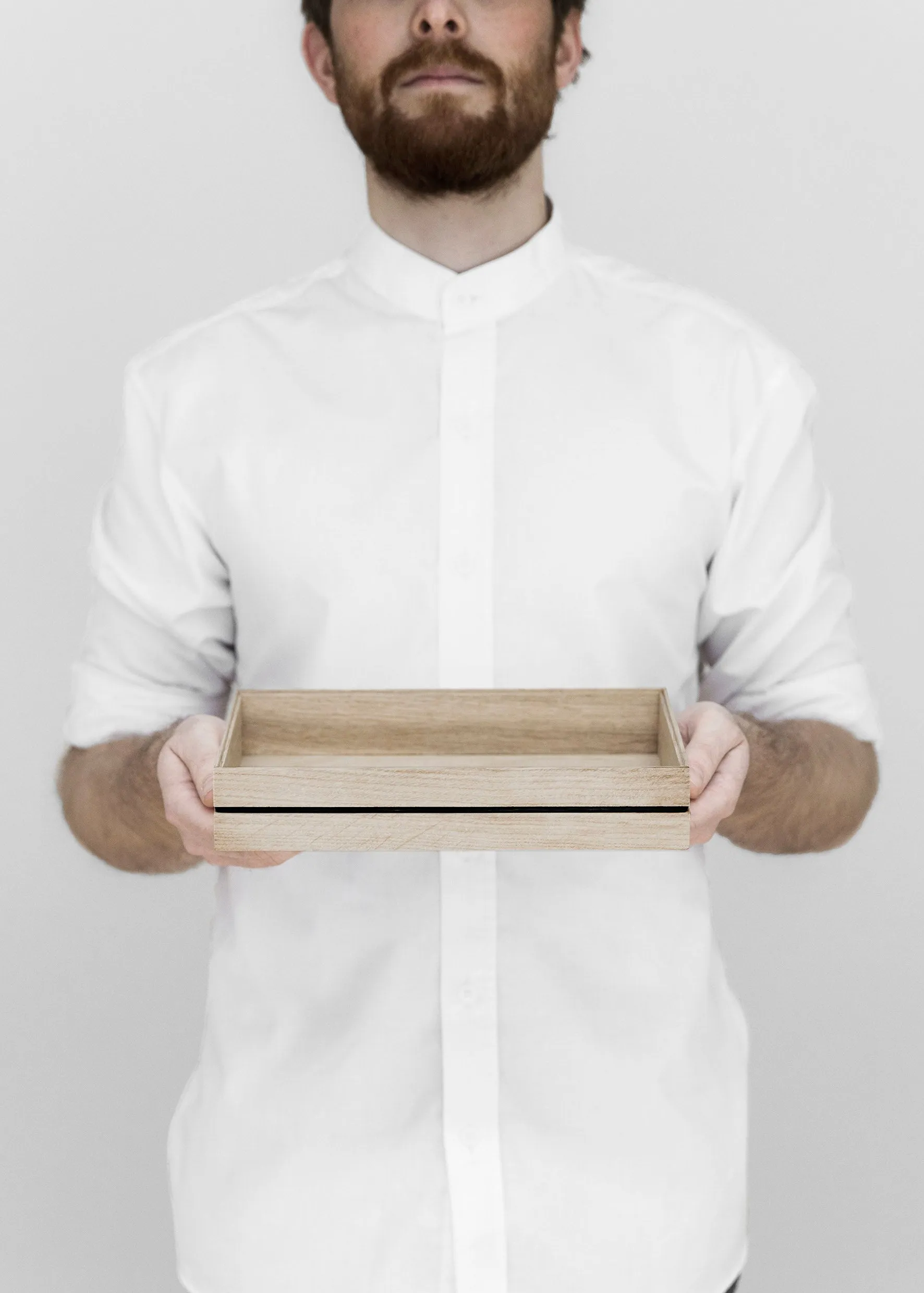 Organise Wooden Tray | Oak & Rubber | Small | by Moebe