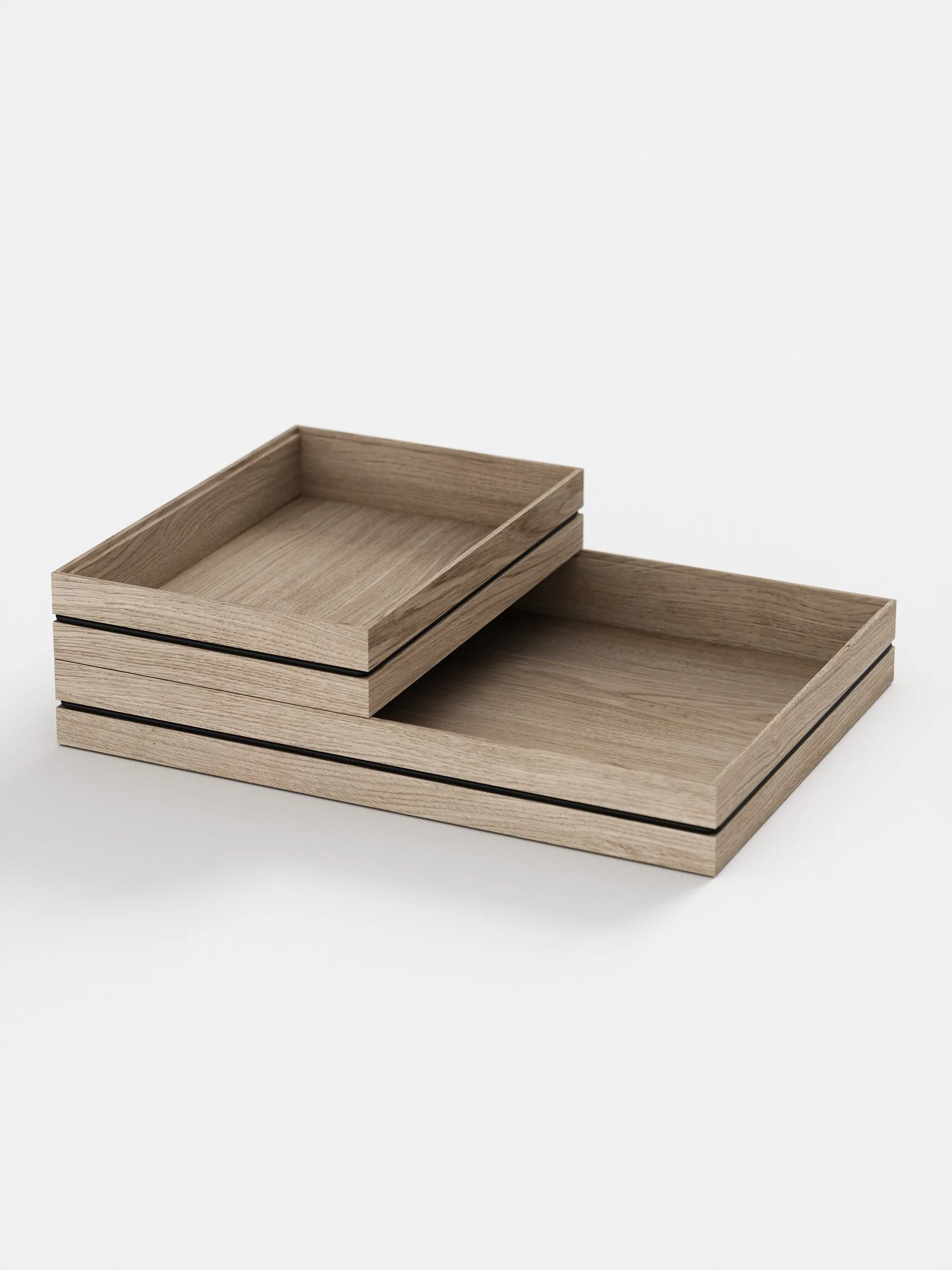 Organise Wooden Tray | Oak & Rubber | Small | by Moebe