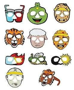 Passover Ten Plagues Cartoon Glasses - 10 Full Face Characters