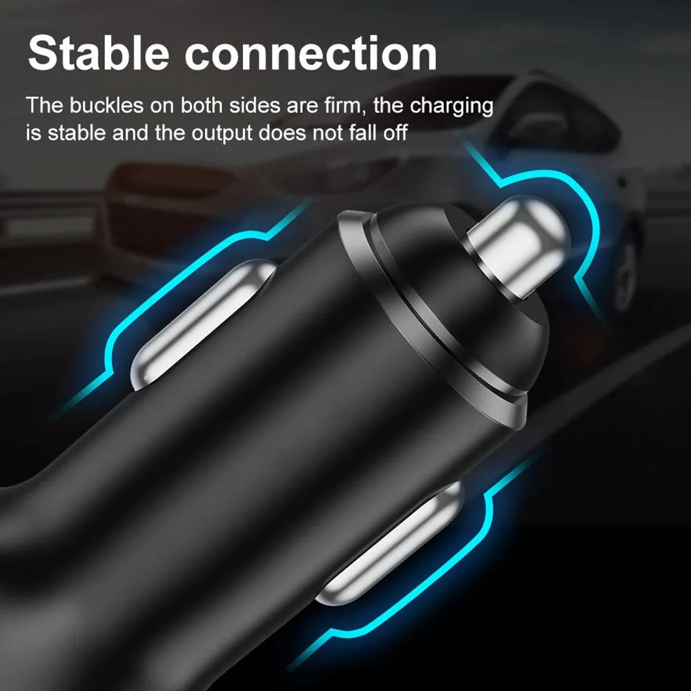 Pd 2.4a Type-c Dual Usb Car Charger 30w Charging Adapter