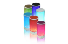 Portable Rechargeable Bluetooth Speaker with LED Lights, FM, USB, and Micro-SD