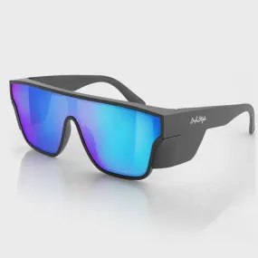 PRIMES MATTE BLACK FRAME REFLECTORS BLUE LENS