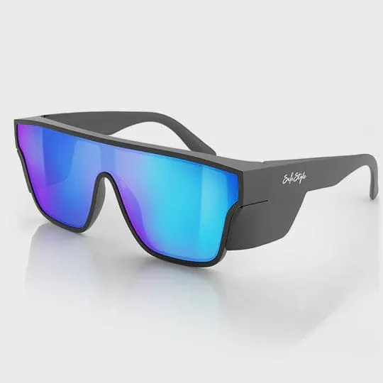 PRIMES MATTE BLACK FRAME REFLECTORS BLUE LENS