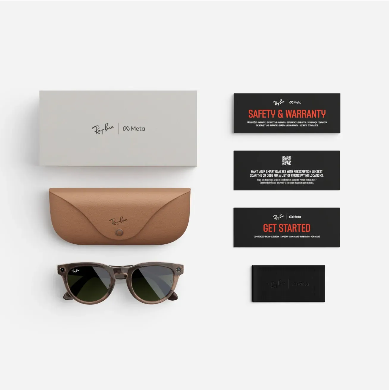 Ray-Ban Meta Headliner - (F) Shiny Warm Stone Transparent - (L) Dark Green Transitions - (Standard)