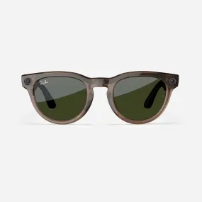Ray-Ban Meta Headliner - (F) Shiny Warm Stone Transparent - (L) Dark Green Transitions - (Standard)