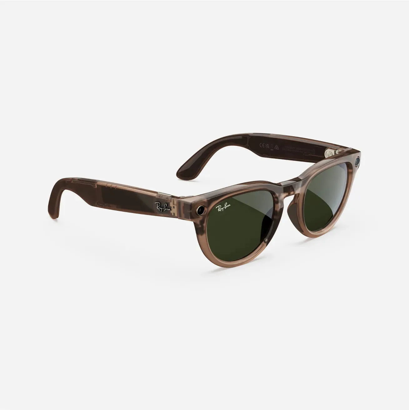 Ray-Ban Meta Headliner - (F) Shiny Warm Stone Transparent - (L) Dark Green Transitions - (Standard)