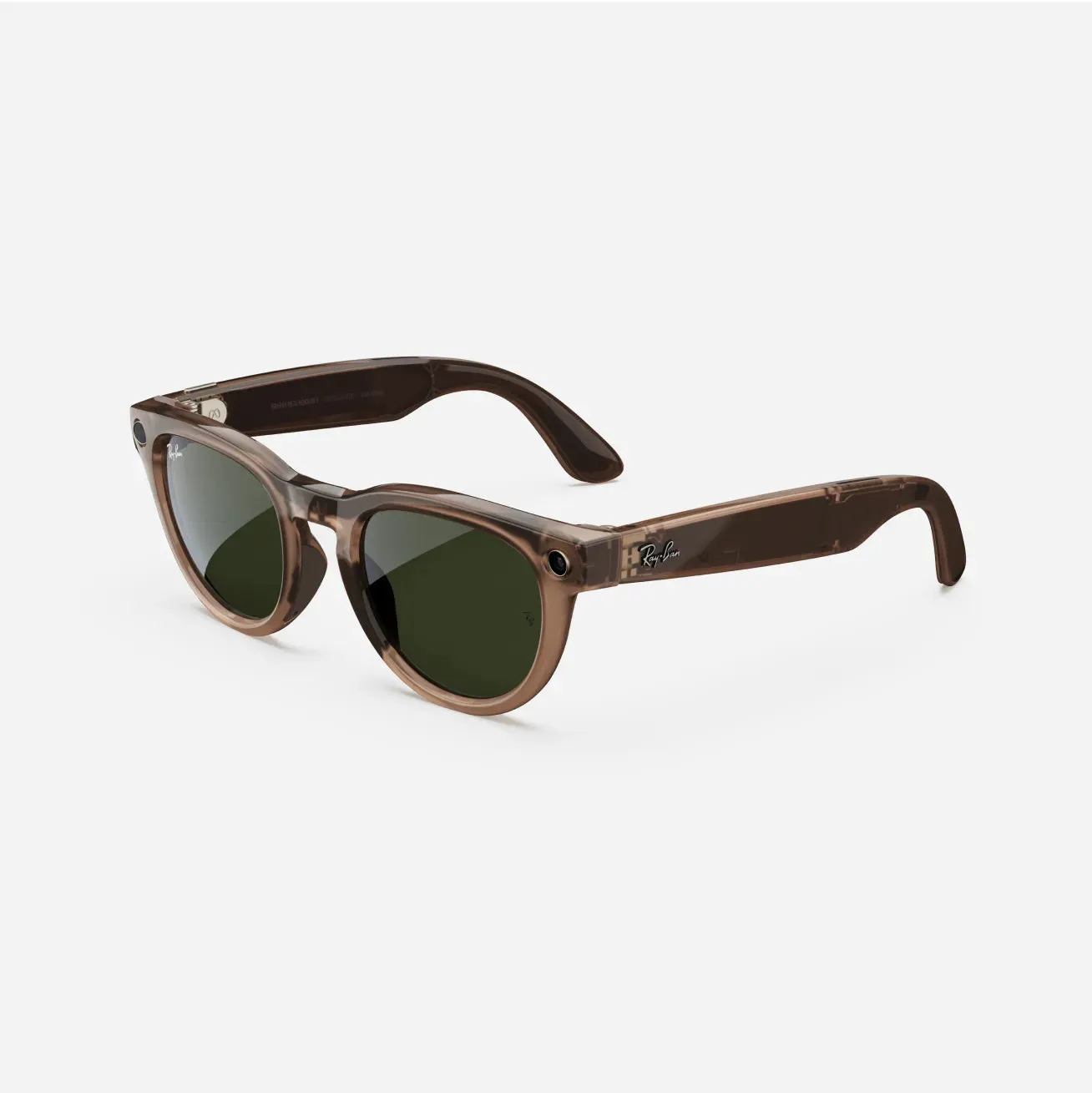 Ray-Ban Meta Headliner - (F) Shiny Warm Stone Transparent - (L) Dark Green Transitions - (Standard)