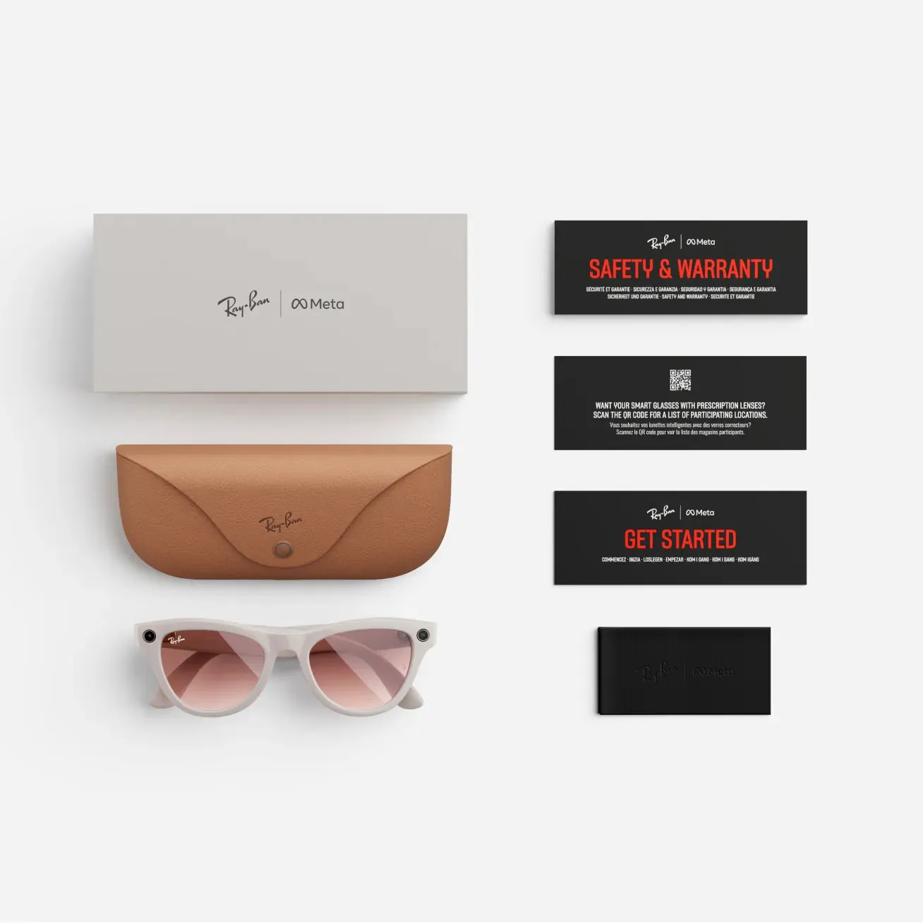 Ray-Ban Meta Skyler - (F) Shiny Chalky Gray - (L) Gradient Cinnamon Pink - (Standard)