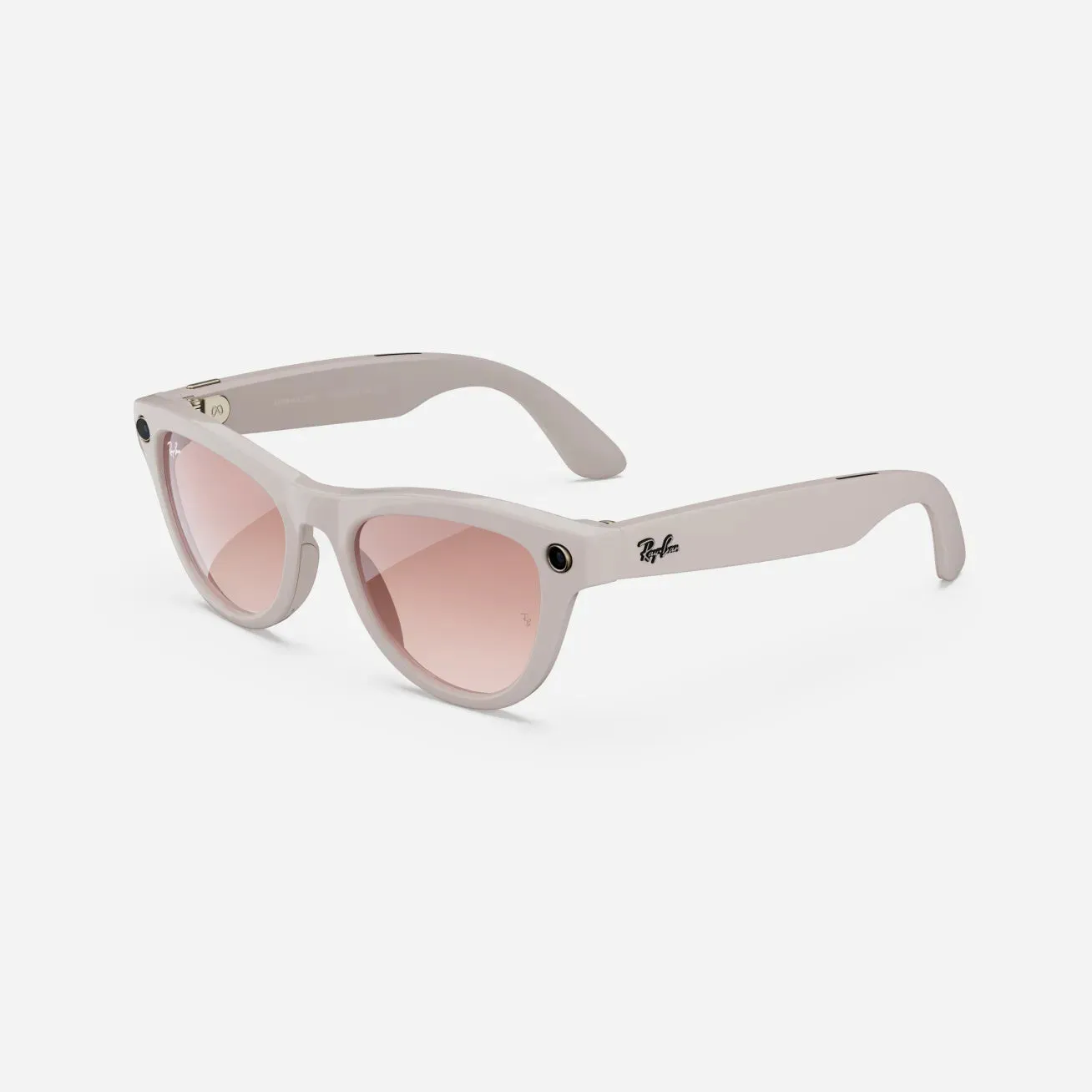 Ray-Ban Meta Skyler - (F) Shiny Chalky Gray - (L) Gradient Cinnamon Pink - (Standard)