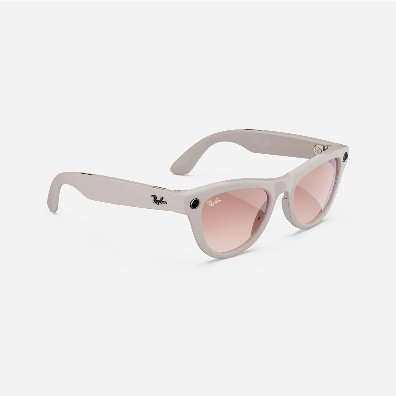 Ray-Ban Meta Skyler - (F) Shiny Chalky Gray - (L) Gradient Cinnamon Pink - (Standard)