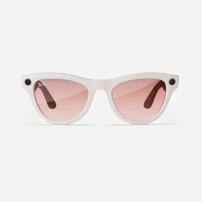 Ray-Ban Meta Skyler - (F) Shiny Chalky Gray - (L) Gradient Cinnamon Pink - (Standard)