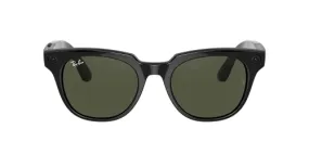 Ray-Ban Stories | Meteor Square Smart Glasses, Shiny Black/Green, 51 mm
