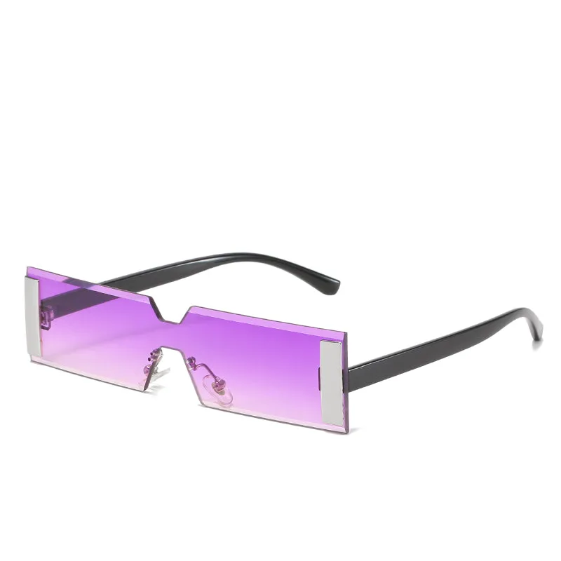 Rectangular one-piece sunglasses fashion catwalk net red sunglasses with the same style