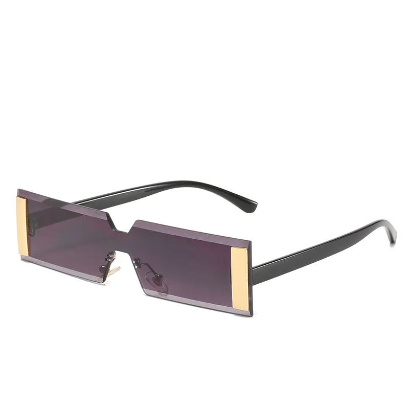 Rectangular one-piece sunglasses fashion catwalk net red sunglasses with the same style