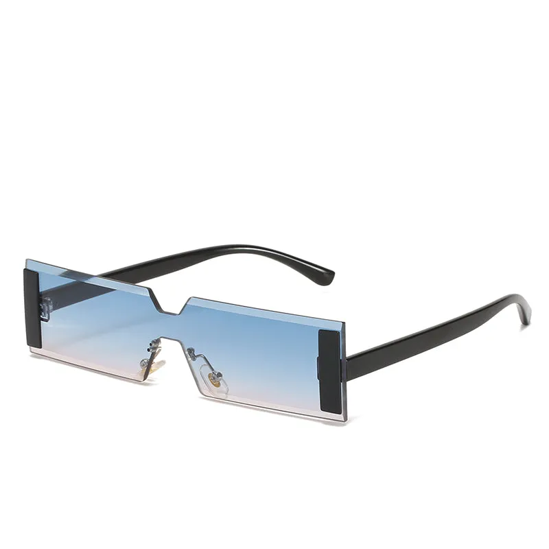 Rectangular one-piece sunglasses fashion catwalk net red sunglasses with the same style