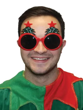 Red Christmas Tree Glasses