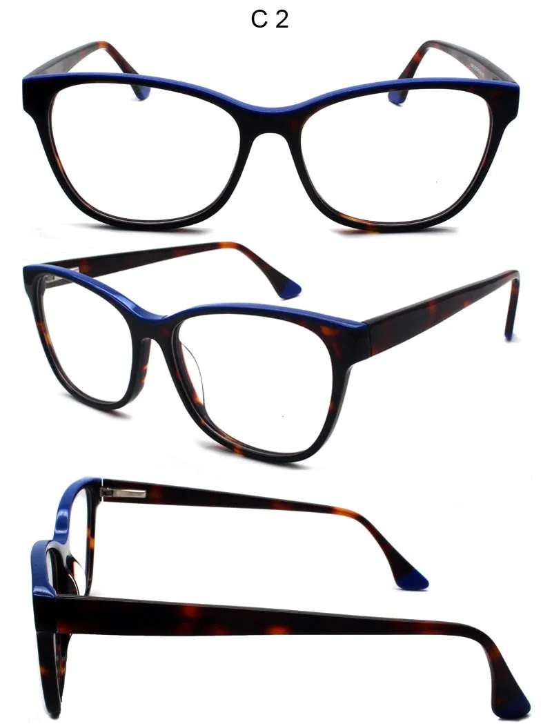 Reven Jate Unisex Full Rim Square Acetate Eyeglasses 8043