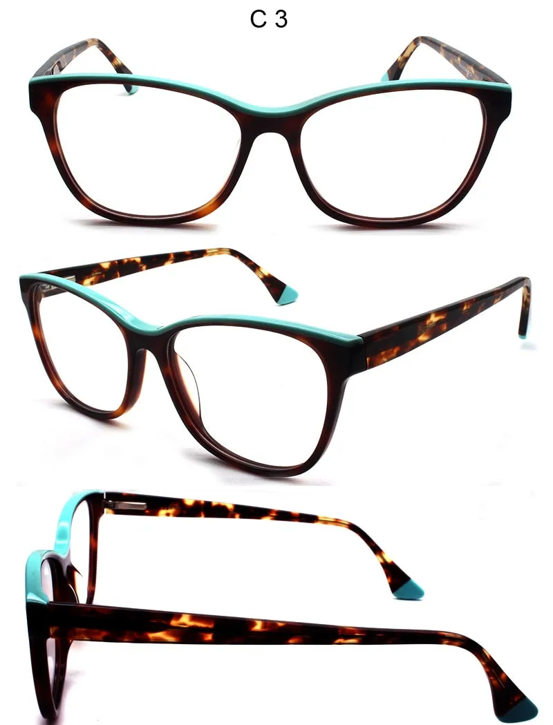 Reven Jate Unisex Full Rim Square Acetate Eyeglasses 8043