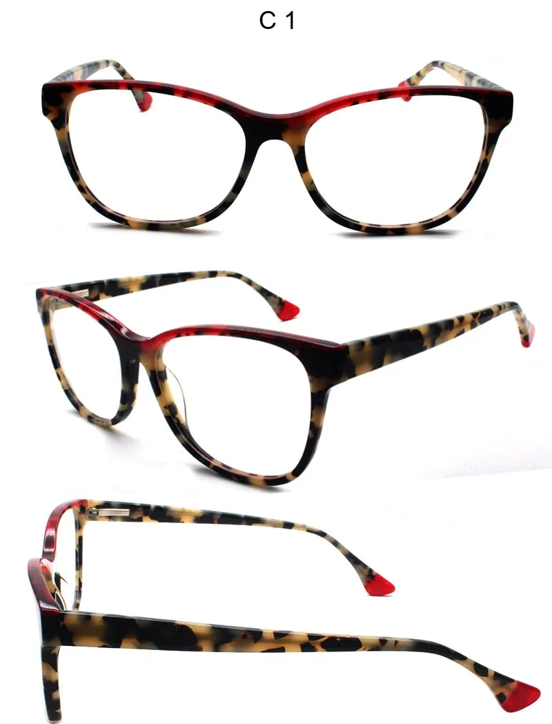 Reven Jate Unisex Full Rim Square Acetate Eyeglasses 8043