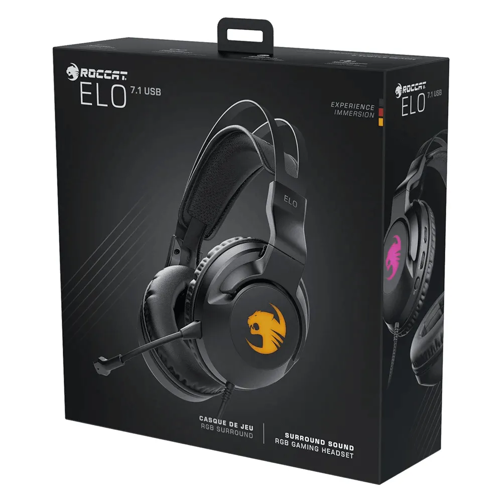 Roccat ELO 7.1 Wired Surround Sound RGB Gaming Headset Headphones